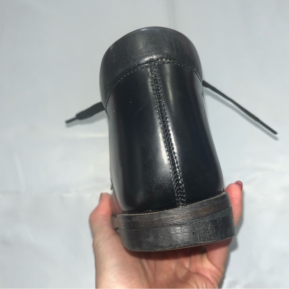 Dinky Kids Black leather vintage COMBAT ANKLE BOOTS,  SHOES lace up, boys size 5 - Picture 3 of 15